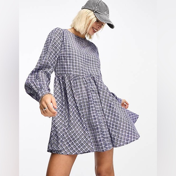 Daisy Street Dresses & Skirts - NWT ASOS Daisy Street Mini Smock Dress in Blue Check Size Medium